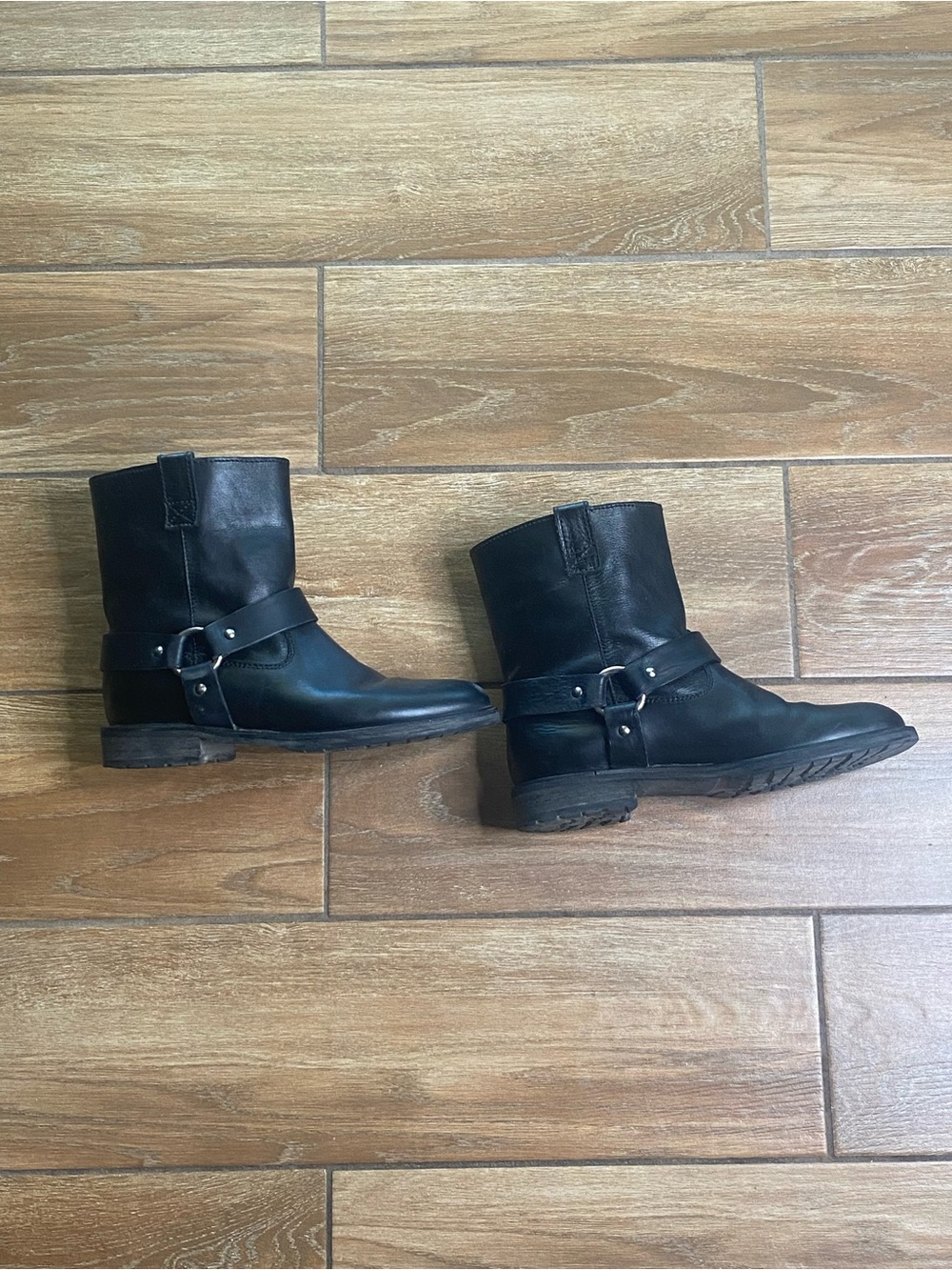 Madewell 6.5 Black Harness Boots